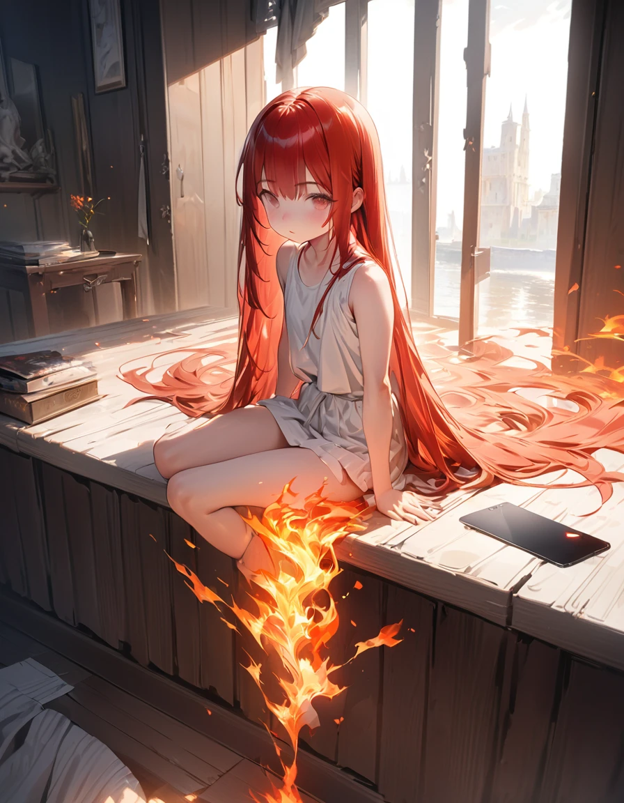 Blazing Flames(Masseter muscle area, high quality, Mysterious, Beautiful and beautiful, Ideal body proportions, Official image art, Impressionism), (Ultra-high resolution, 8k RAW photos, Photorealistic, Natural light, Textile Shading),