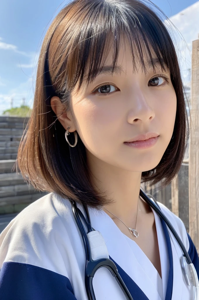 ((Highest quality)), ((masterpiece)), (detailed),Perfect Face,Japanese,Female doctor,White