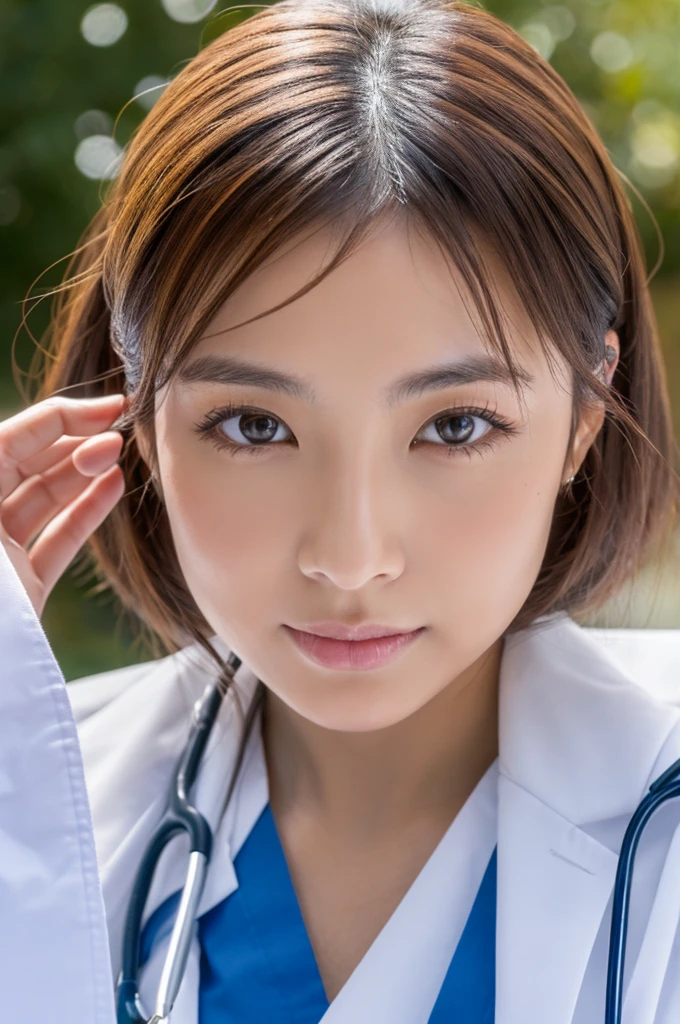 ((Highest quality)), ((masterpiece)), (detailed),Perfect Face,Japanese,Female doctor,White