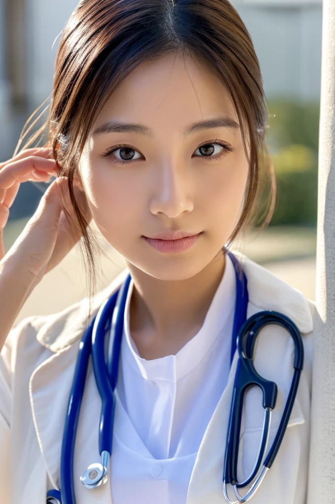 ((Highest quality)), ((masterpiece)), (detailed),Perfect Face,Japanese,Female doctor,White