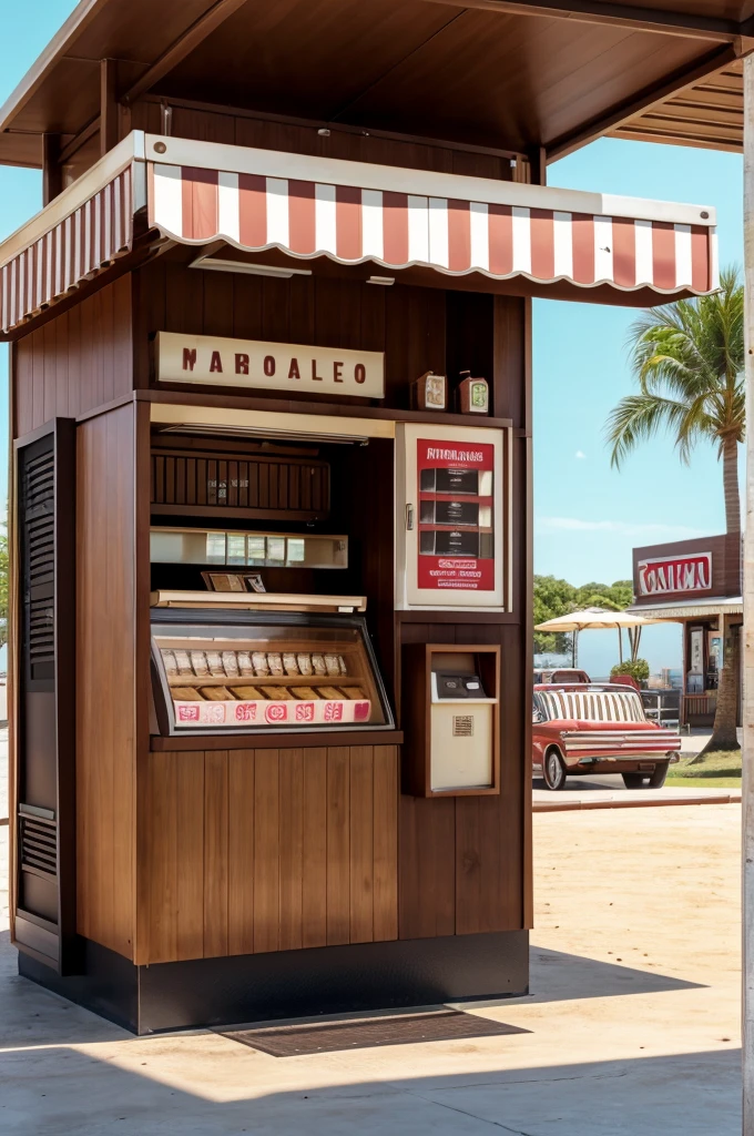 Make a Brown theme Milkshake Kiosk photo on the name "Pinedo"