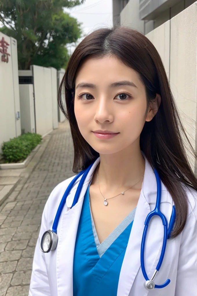 ((Highest quality)), ((masterpiece)), (detailed),Perfect Face,Japanese,Female doctor,White
