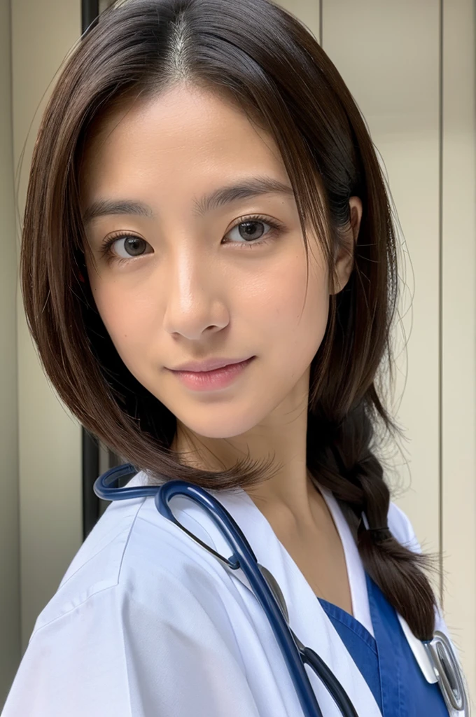 ((Highest quality)), ((masterpiece)), (detailed),Perfect Face,Japanese,Female doctor,White