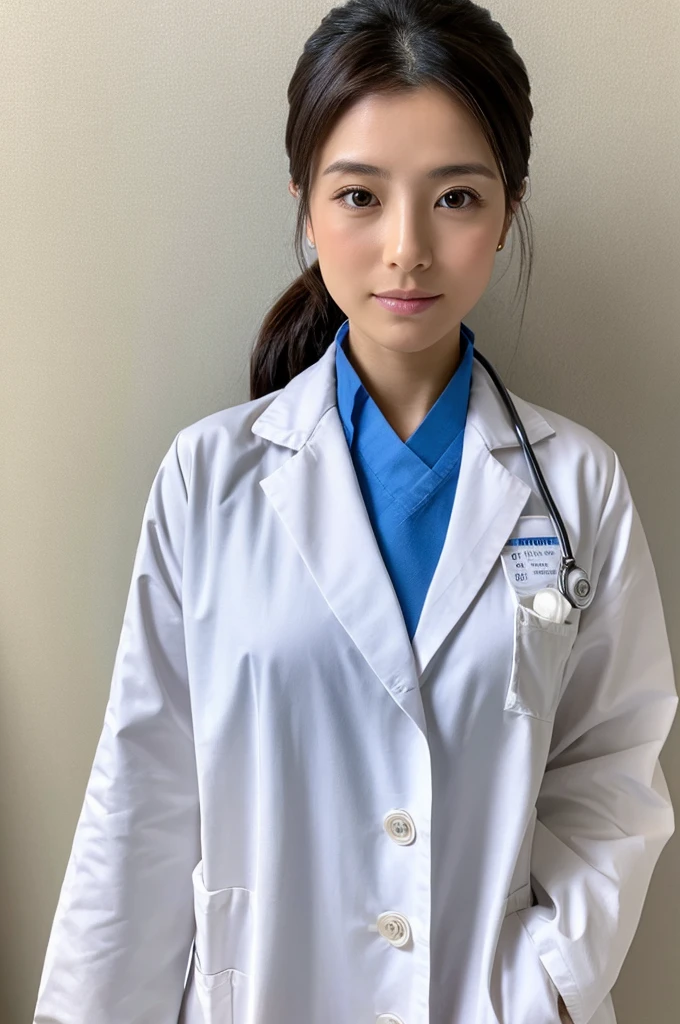 ((Highest quality)), ((masterpiece)), (detailed),Perfect Face,Japanese,Female doctor,White