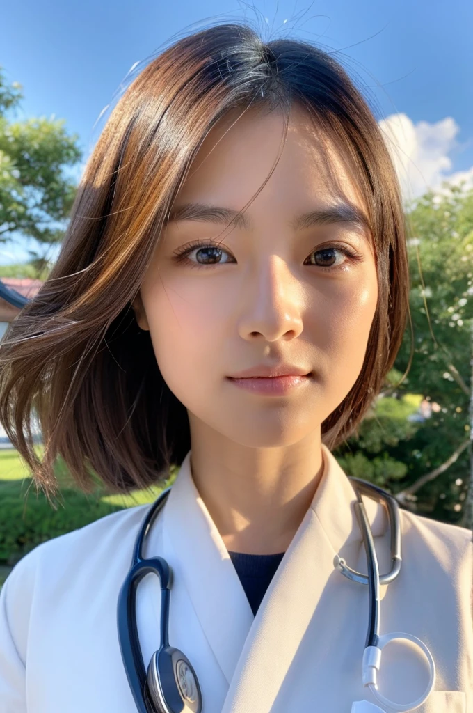 ((Highest quality)), ((masterpiece)), (detailed),Perfect Face,Japanese,Female doctor,White