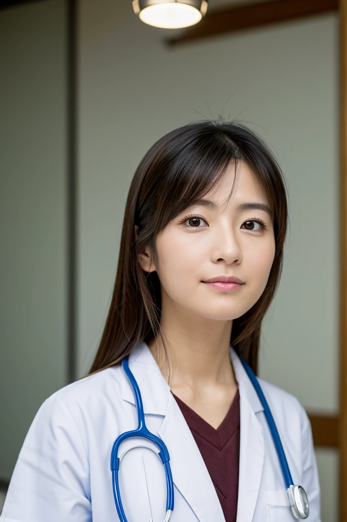 ((Highest quality)), ((masterpiece)), (detailed),Perfect Face,Japanese,Female doctor,White