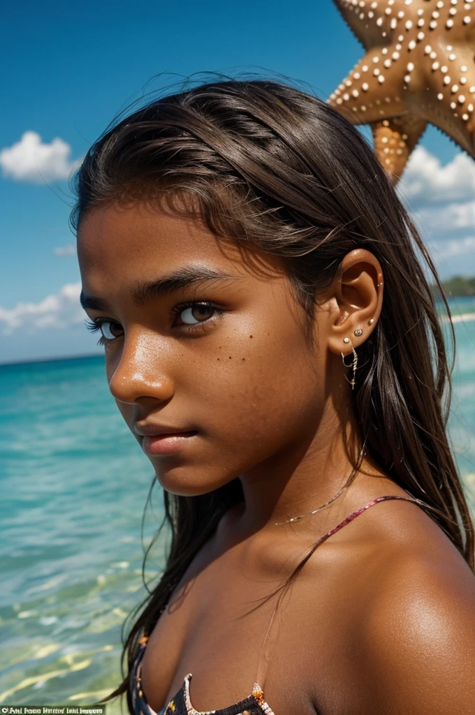 Spawns a 13 year old girl, with dark brown hair, BROWN SKIN, eyes the color of honey, with a mole under his eye and a starfish-shaped birthmark behind his left ear