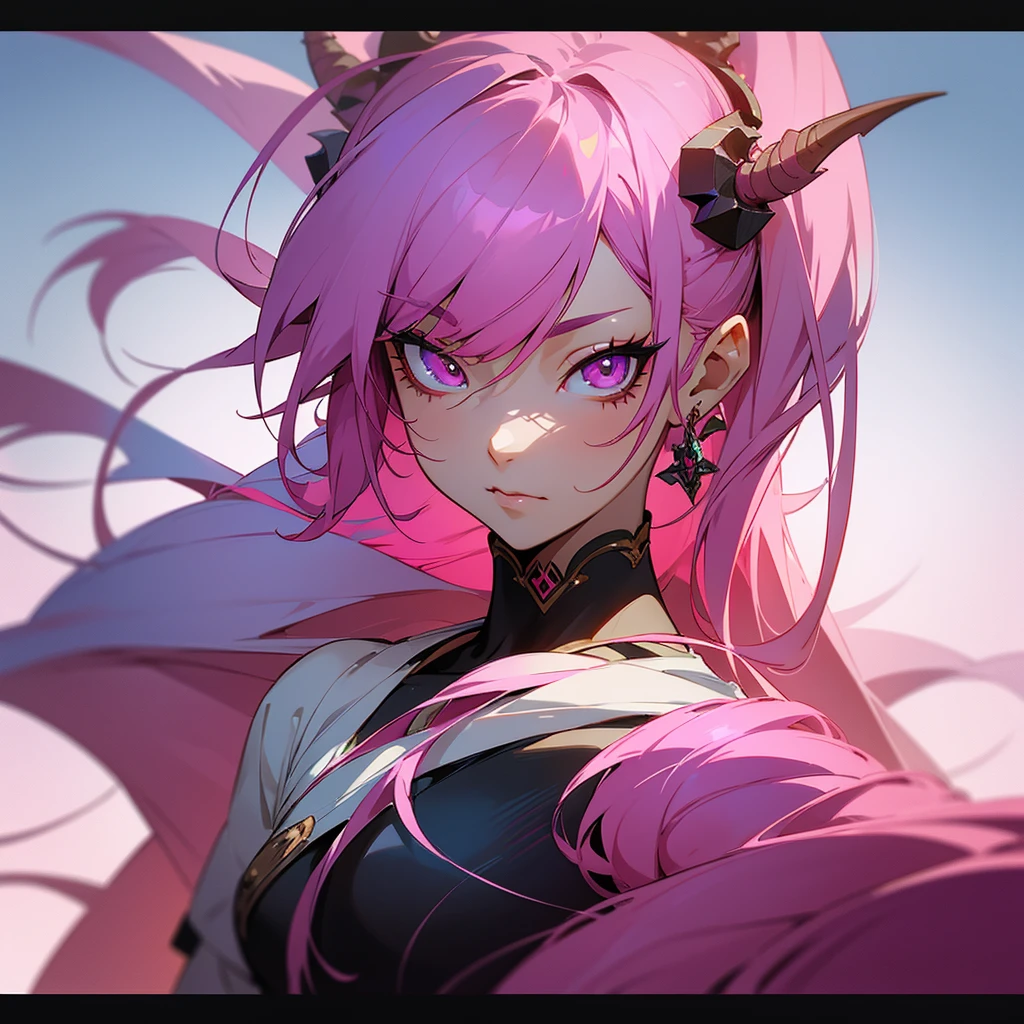 a close-up of a woman with pink hair and tattoos, senior artist concept art, art station, Fantasyart, detailed anime character art, anime character; demon anime girl, interesting character design, anime character design, noble demon character design, anime character art, best anime character design, character design art, highly detailed character design, anime character