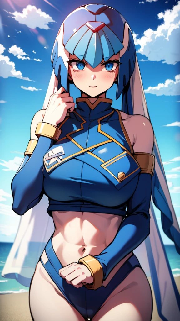 Leviathan_Megamanz, 1 Girl ,Looking at the viewer , blue hair, Blue eyes,Clouds background , Blushed , , Wedding ring, Glasses, Shingeki no Kyojin Clothes