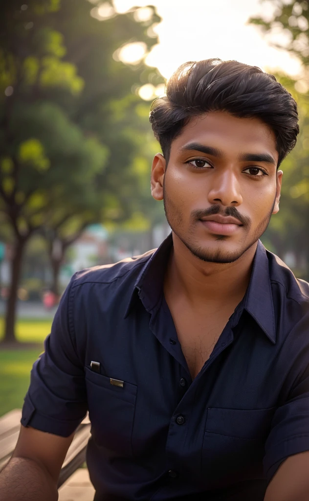 there is a man sitting on a bench in a park, jayison devadas, ayan nag, portait photo profile picture, with accurate face, headshot profile picture, profile pic, candid picture, jayison devadas style, candid photo, professional profile picture, good looking face, very artistic pose, riyahd cassiem, profile picture 1024px