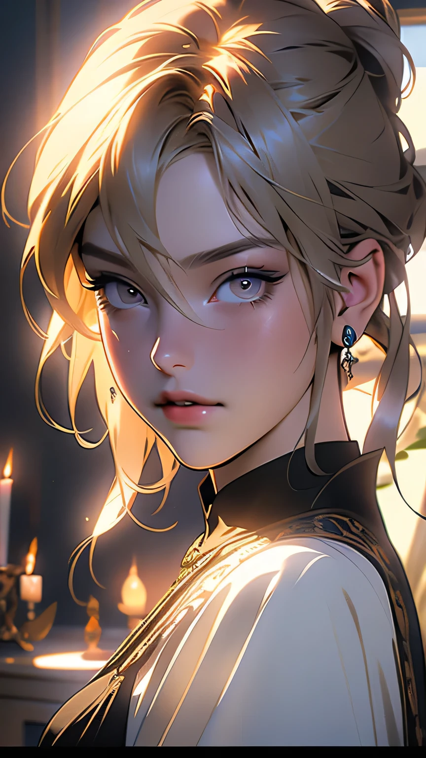 masterpiece, Highest quality, (8K wallpapers incorporating highly detailed CG), (Highest quality), (Best illustrations), (Best Shadow), (Stable Diffusion Model), Violet Evergarden, Sparkling, beautiful, victorian style bedroom, Dynamic Lighting, Written boundary depth､((Upper Body Portrait))､Portrait