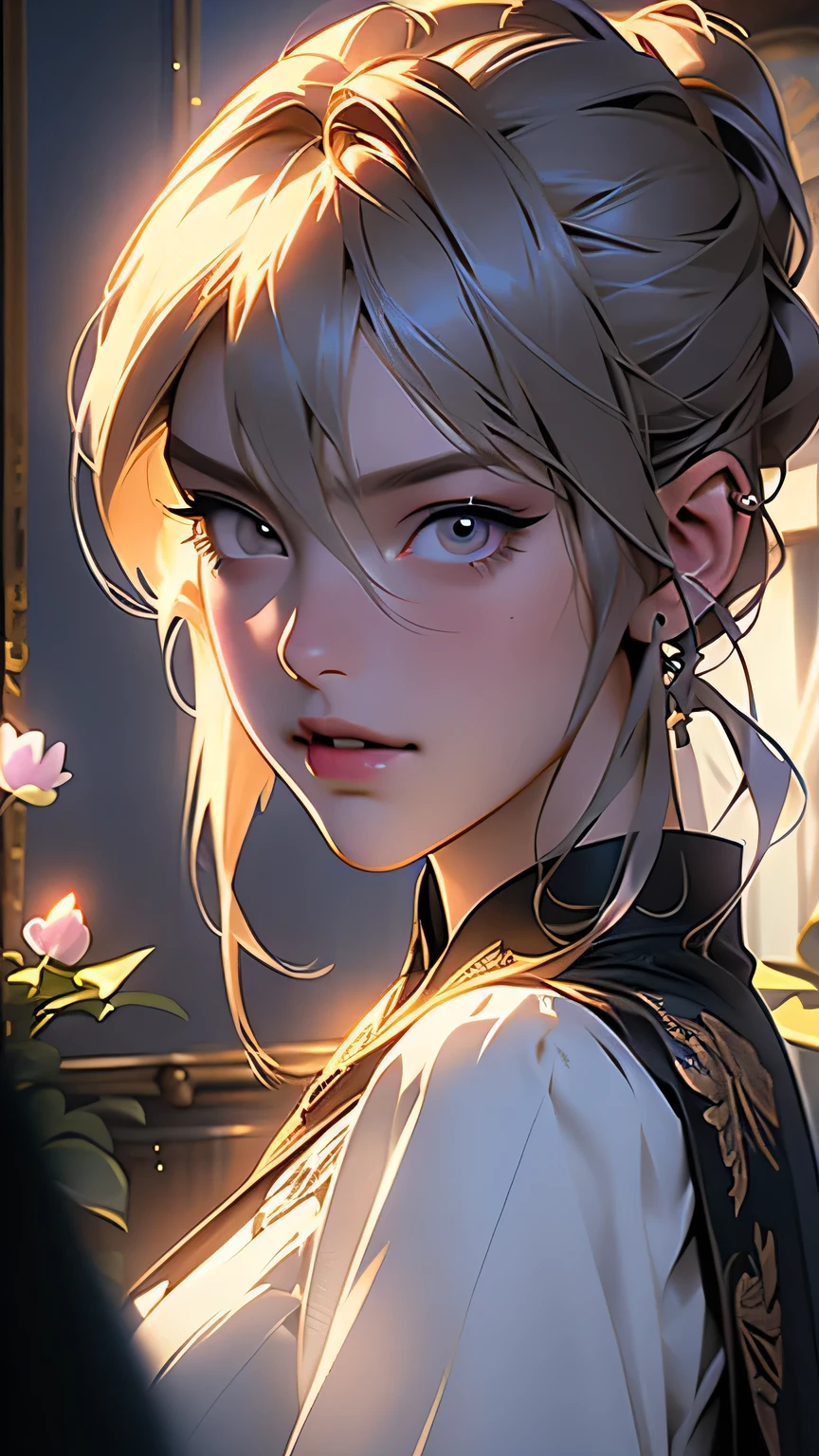 masterpiece, Highest quality, (8K wallpapers incorporating highly detailed CG), (Highest quality), (Best illustrations), (Best Shadow), (Stable Diffusion Model), Violet Evergarden, Sparkling, beautiful, victorian style bedroom, Dynamic Lighting, Written boundary depth、((Upper Body Portrait))、Portrait