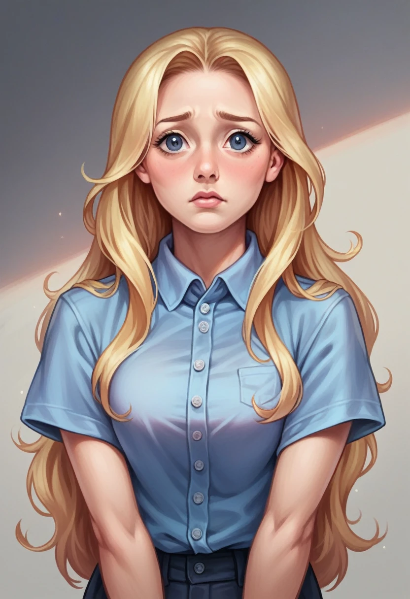 professional, masterpiece, 8k, hyperrealistic portrait of a 19yo cute blonde girl, long hair, (looking shy:1.3), detailed face, detailed skin, photography, hq, photorealistic,