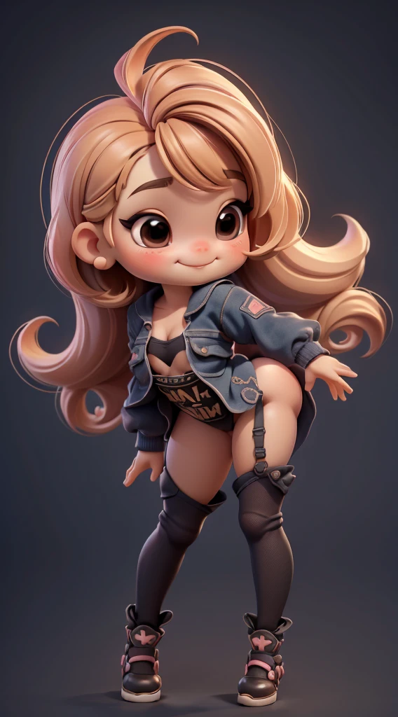 A cute  chibi style dolls smiling, bombi, dynamic pose, leaning forwards, 
add shadows, textures and details for hair, Clothes, bombi ,(((don't wear anything))),(((show her ass))),(((show her breasts))),(((sex))),(((small breasts))),(((sex))),(((kid)(((little 