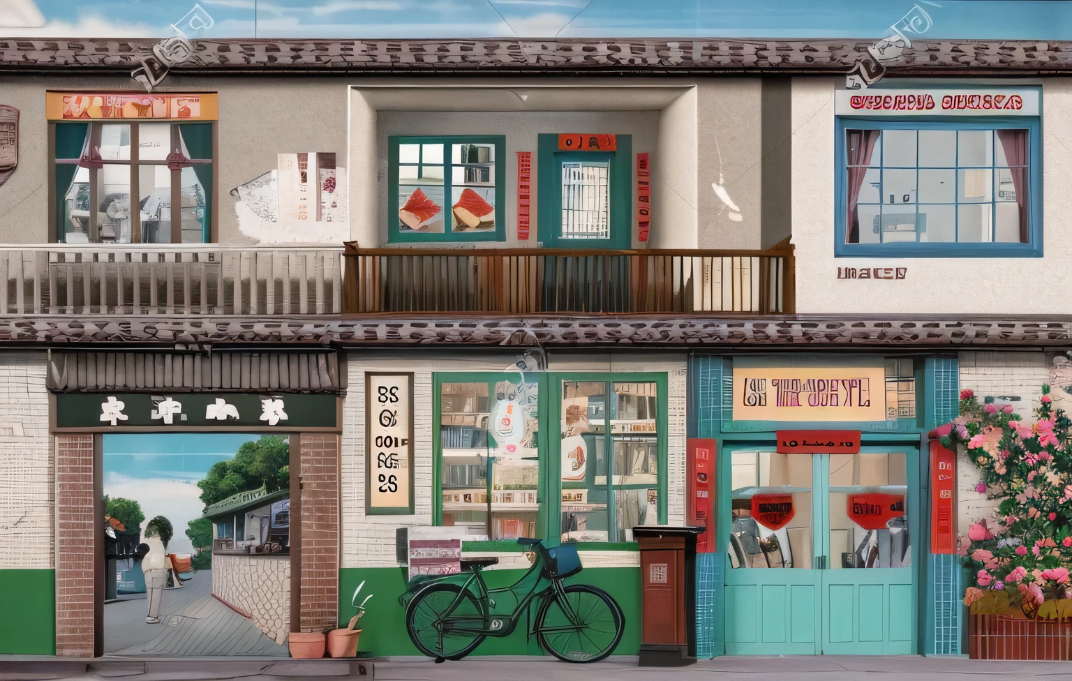 Retro nostalgic 1980s shop front