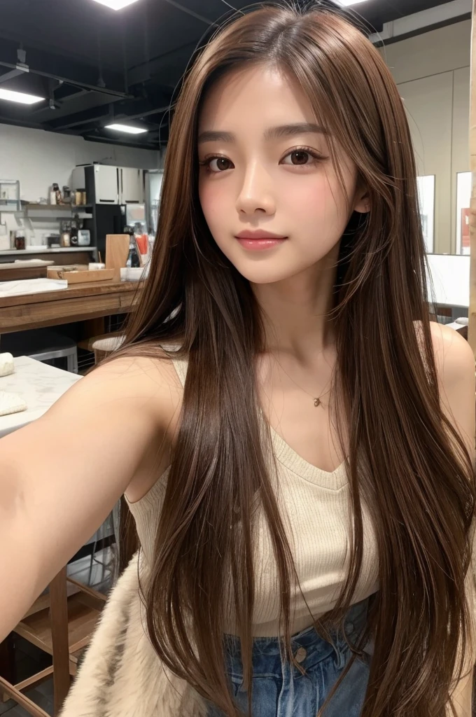Selfie、Brown Hair、Long Hair、Fair skin、Asian Beauty
