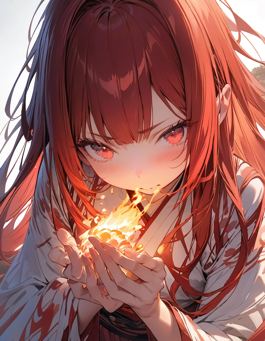 Embarrassed(Masseter muscle area, high quality, Mysterious, Beautiful and beautiful, Ideal body proportions, Official image art, Impressionism), (Ultra-high resolution, 8k RAW photos, Photorealistic, Natural light, Textile Shading),Perfect Fingers