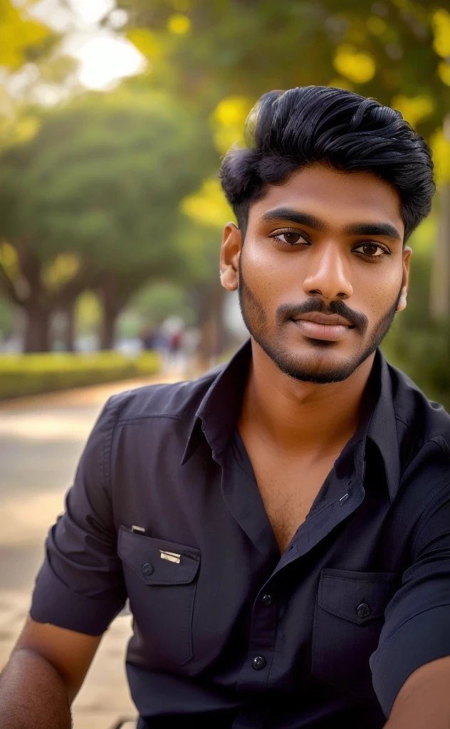 there is a man sitting on a bench in a park, jayison devadas, ayan nag, portait photo profile picture, with accurate face, headshot profile picture, profile pic, candid picture, jayison devadas style, candid photo, professional profile picture, good looking face, very artistic pose, riyahd cassiem, profile picture 1024px