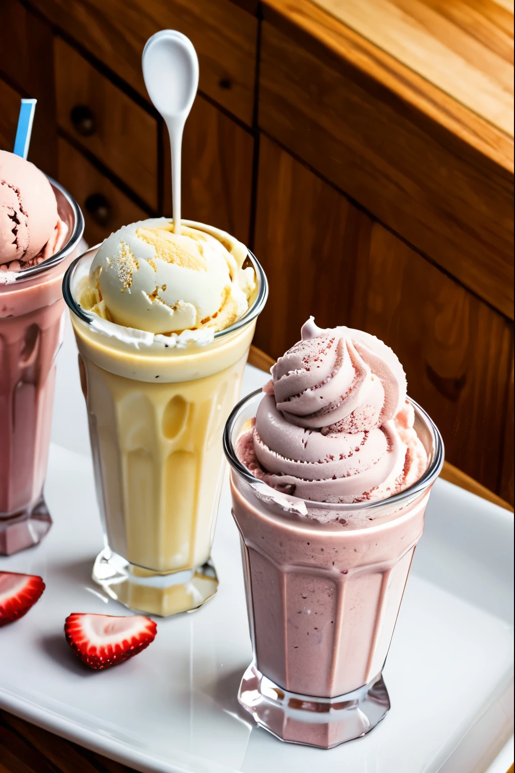 Ice cream and juices