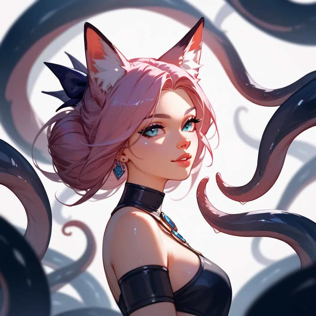 Rivaylian Bandit Fox in tentacle pink aesthetic art style, SFW (score_9,score_8_up,score_7_up,score_6_up,score_5_up,score_4_up) 
