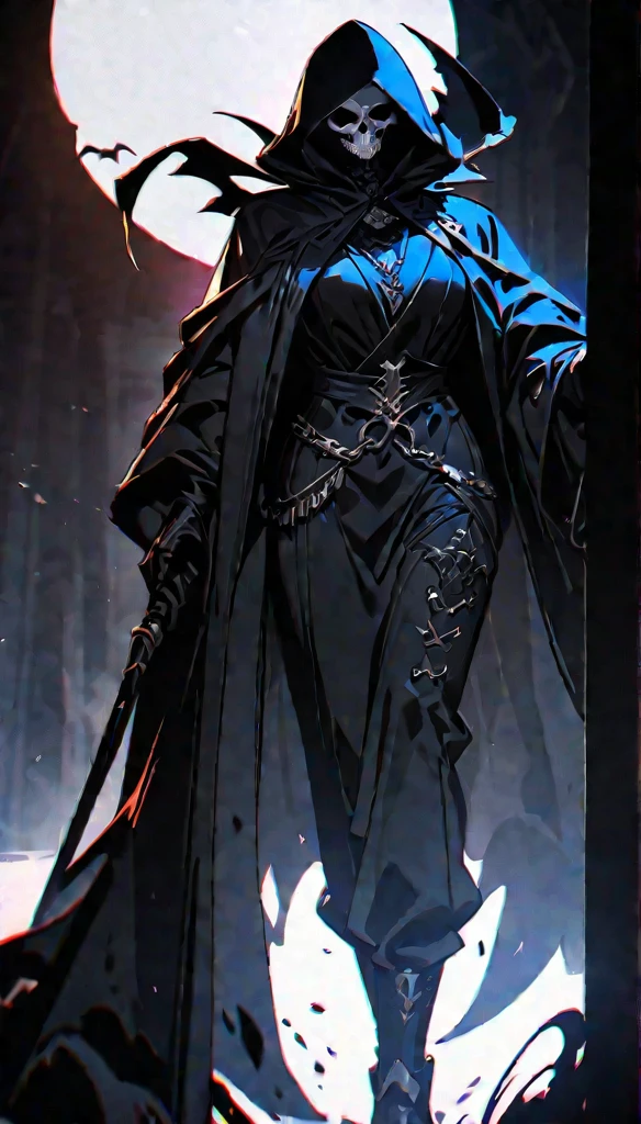 (high quality, 8k, 4K, High detail, High Contrast, masterpiece:1.2, 最high quality, Best aesthetics), ((Black female grim reaper:1.1)), Dark Color Palette, Black Death, Insufficient lighting, Devil&#39;s Drug, Magic circle and tapestry hanging on the wall, Summoned Grim Reaper, Long black hair, (Black Robe, Pale skin, Death Female), black magic, ((Alluring sexiness and elegance)), Overflowing energy, Black Death:1.2, Impressive fantasy art, Random Pause, Dutch Angle, Dilapidated Western-style building background, Ultra-fine Illustration.