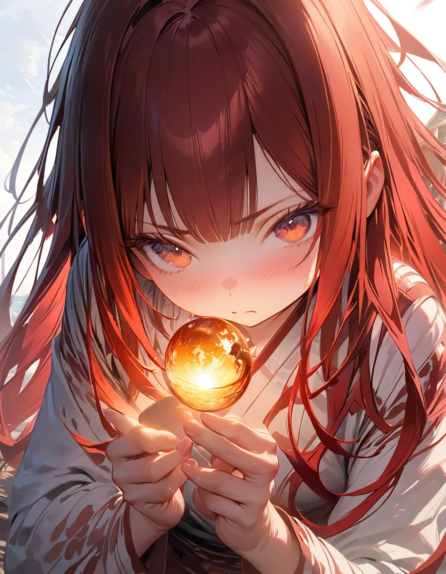 Embarrassed(Masseter muscle area, high quality, Mysterious, Beautiful and beautiful, Ideal body proportions, Official image art, Impressionism), (Ultra-high resolution, 8k RAW photos, Photorealistic, Natural light, Textile Shading),Perfect Fingers