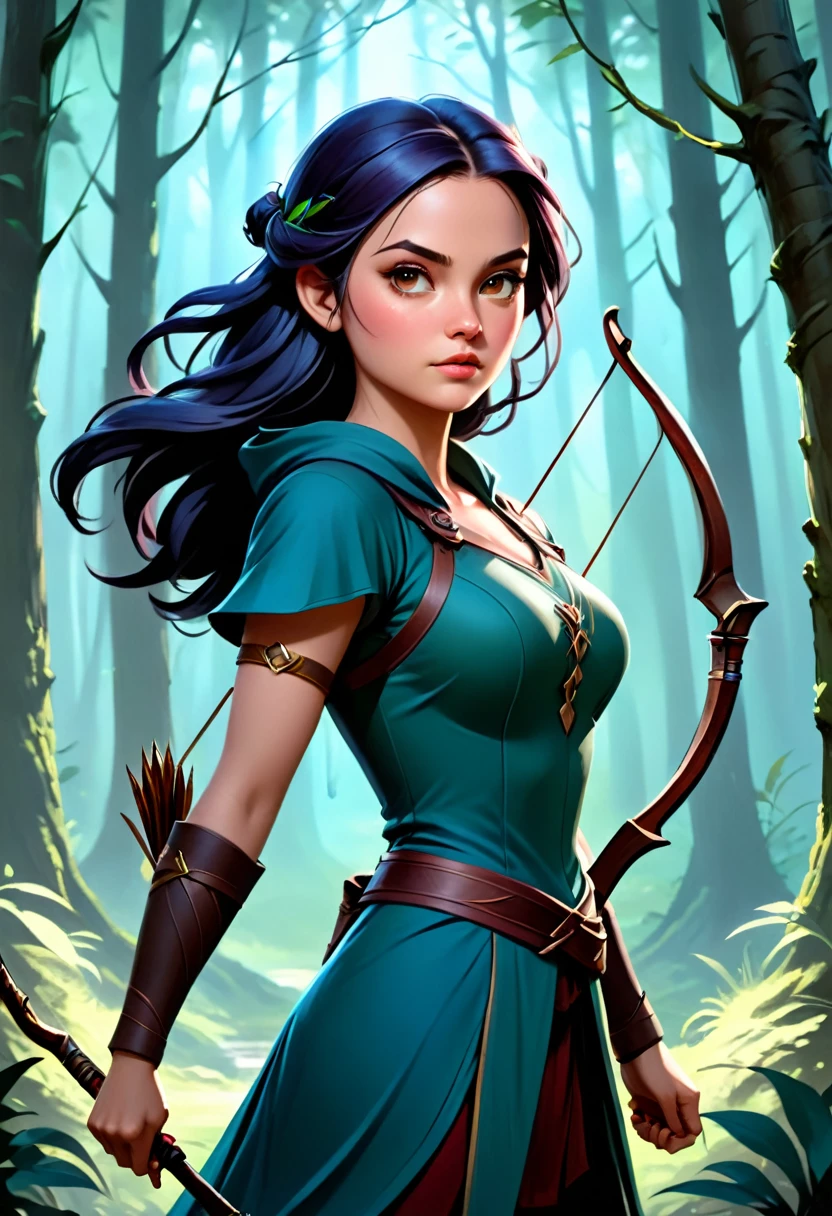 a skilled archer in a forest, highly detailed portrait, beautiful female character, dramatic lighting, cinematic composition, dark fantasy, dramatic poses, exquisite details, epic fantasy, fantasy art, digital art, concept art, fantasy character design, realistic portrait, volumetric lighting, dramatic mood, rich colors, chiaroscuro, cinematic atmosphere, fantasy illustration, high quality, 8k, photorealistic, masterpiece