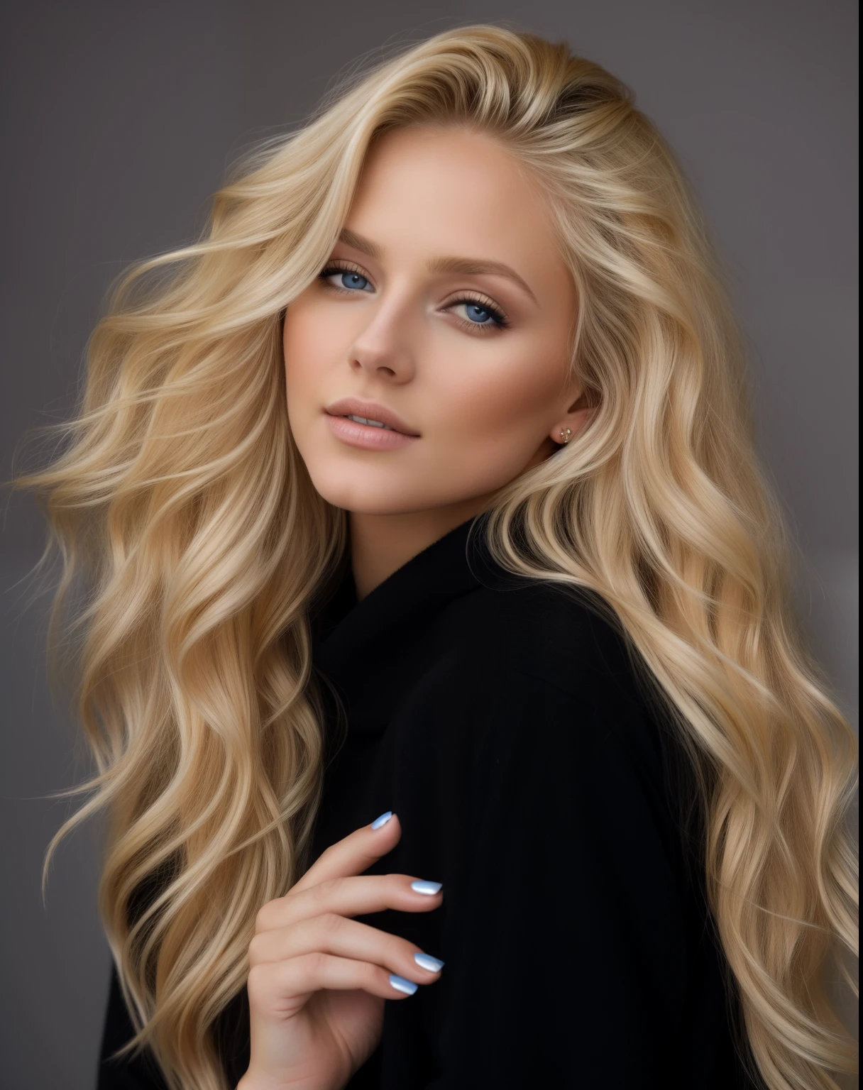 A closeup of a woman with long blonde hair and a black sweater, beautiful blonde girl, a gorgeous blonde, blonde woman with blue eyes and blonde hair, beautiful blonde woman, a girl with blonde hair, beautiful blonde hair, sexy with long blonde hair, yelena belova, long blonde hair and big eyes, beautiful model, All Bruletova 8k, blonde women