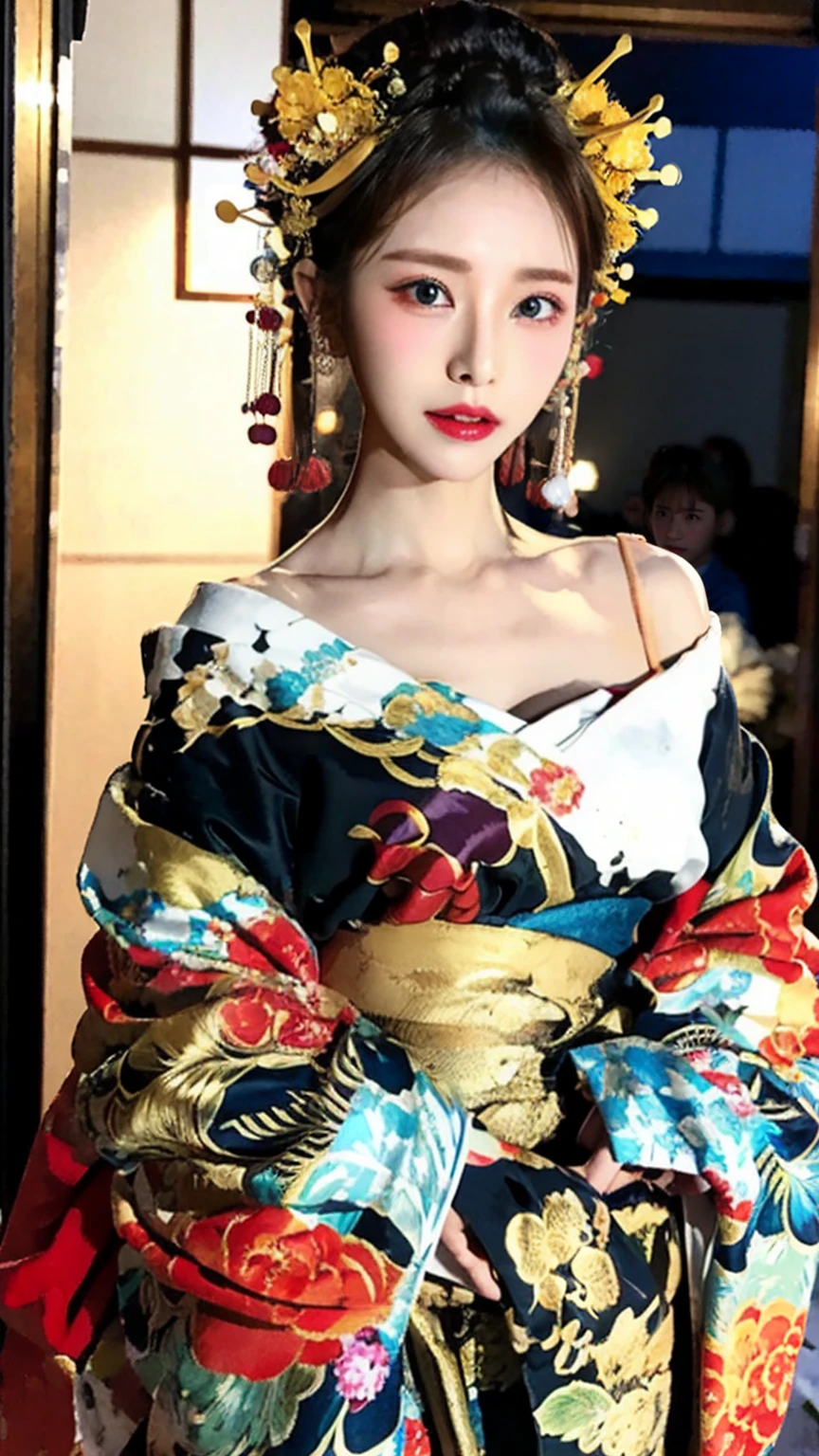 8K, masterpiece, high resolution, Confused,Natural volume lighting and great shadows, 笑face,Deep me is written deep in the world,soft delicate beautiful attractive face, Beautiful Edge Sluts_female, a female in a kimono posing for a picture ,Whore With Perfect Sharpness_face,Whore With Perfect Sharpness_body,edge ram_compensate,edge ram_hair style、Browsing Caution:1.5