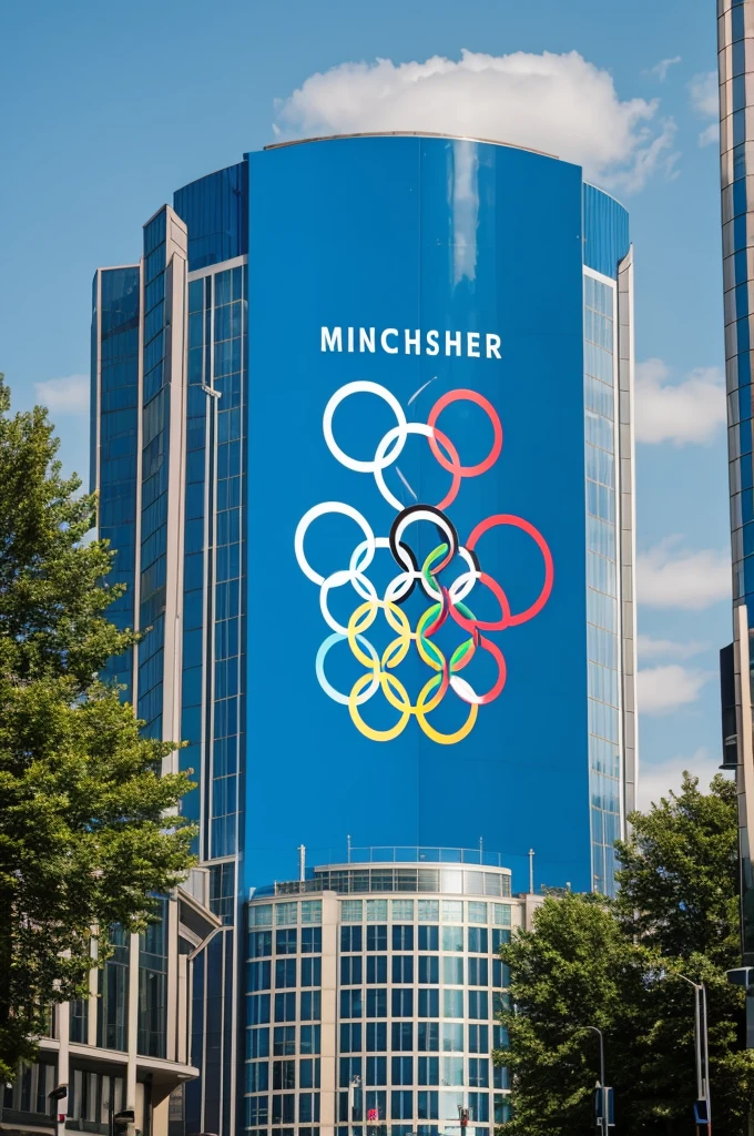 Giant photography design for the Manchester City team Olympics 