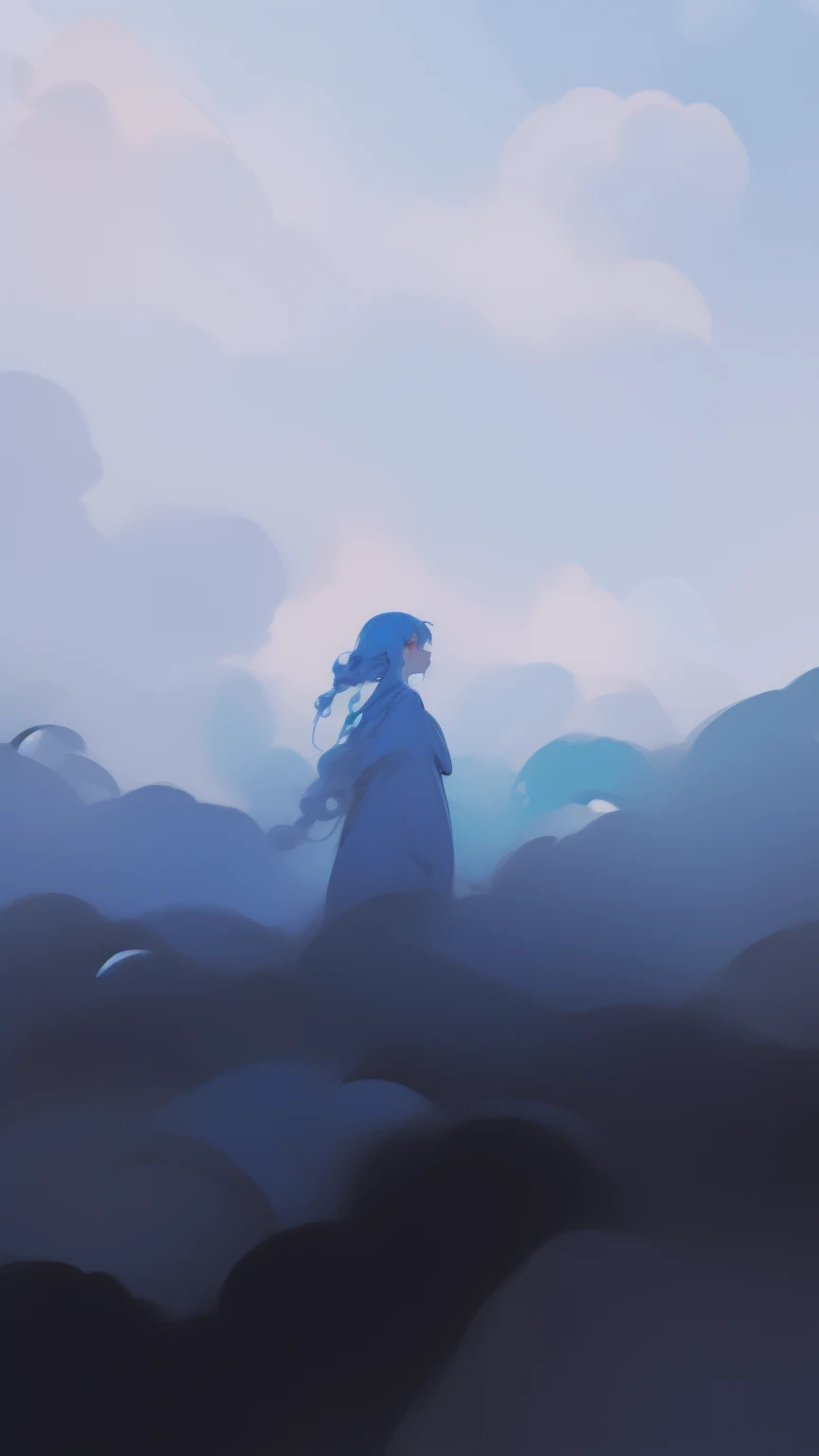 ((({SFW}:1))), (best quality,4k,8k, high res,masterpiece:1.2), ((masterpiece)), (((best quality))), slightly muted colors, solo girl, 1 character only, same character, hair color, hairstyle fax, eyes, simple white background, clouds, flowy hair, stars in hair, adult, starry eyes, sea, ocean, celestial, hairstyle fax, deity, muted blue hair, sky-like hair with stars, ocean hair, soft smile, (({comforting aura})), on clouds, abstract background:0.7,
Character in the middle ground, far, focus on the majestic and mesmerizing background, facing away from the viewer
(((Fisheye angle pose, ethereal graceful pose, fisheye, character in the background away from the viewer, fisheye perspective, in the middle ground):0.5))
(best quality, masterpiece, Ultra-high resolution,(Reality:1.4), RAW photogr, warm lights, Beautiful goddess, Detailed scenes, Beautiful digital illustration, the detail, Hyper-detailed, Cinematic quality, ultra-detailed, super detailed lighting,):1