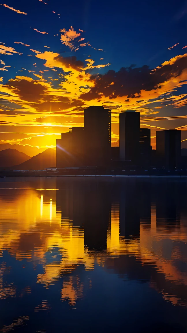 (Ultra-realistic:1.2), High resolution, (Bright colors, High resolution:1.1), (Sharp focus:1.1), (Physically Based Rendering:1.1), Tyndall effect, Colorful lights, (((Light shines through the gaps in the clouds))), Beautiful perspective, Contrasting Shadows, Moving configuration, Realistic scenery, unique configuration, Soft texture, Intricate details, Mysterious atmosphere, An artistic exploration of light and shadow,Golden dazzling light、Sunlight reflecting off the salt lake、A world view that captivates all who see it、