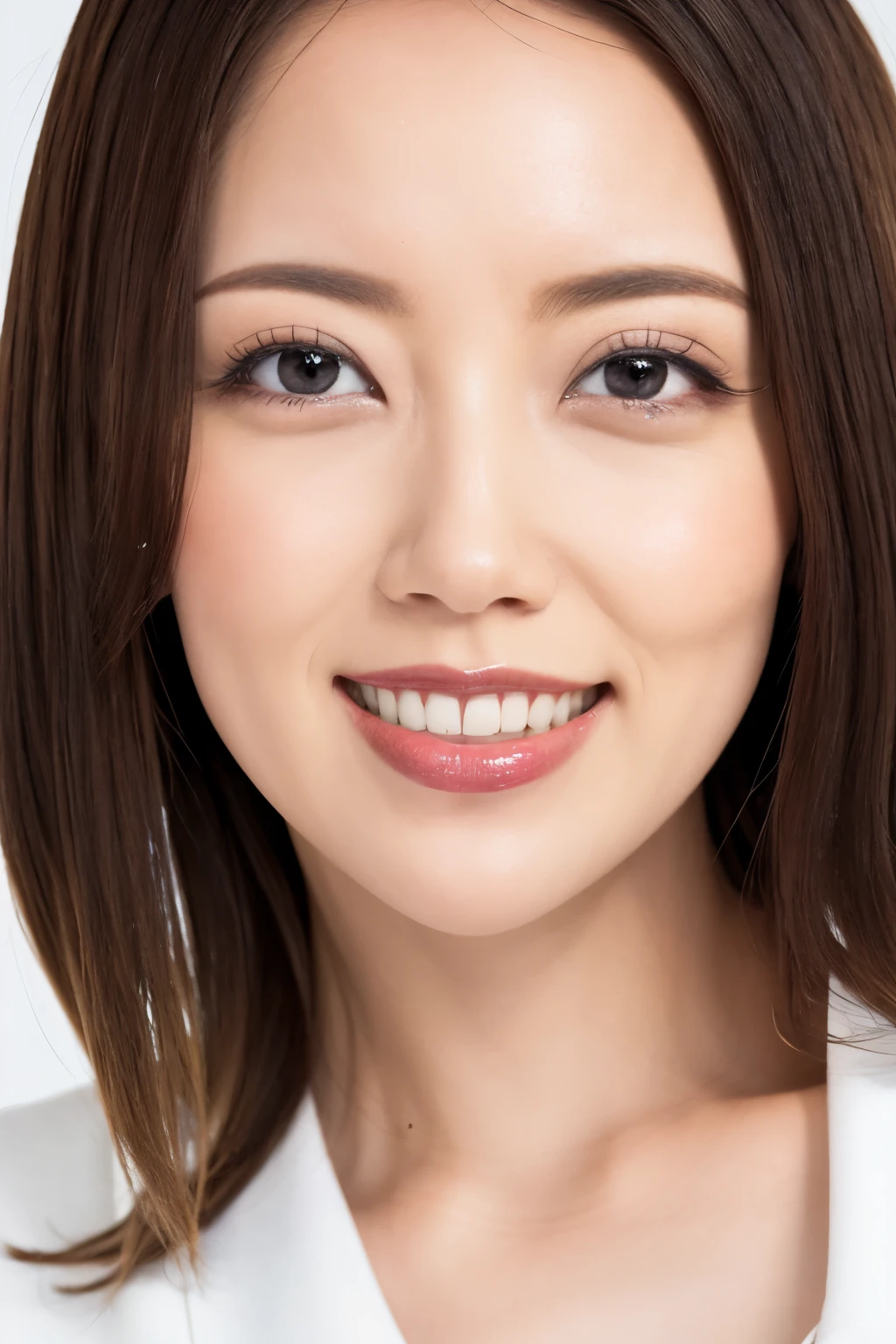 (Highest quality、Tabletop、8K、Best image quality、Award-winning works)、One beautiful woman、Close-up of face、Bright white skin、Very bright、(The simplest white background:1.5)、Lustrous and bright lips、Accurate anatomy、Ultra-high definition beauty face、Ultra HD Hair、Super high quality sparkling eyes、(Ultra-high resolution glossy skin:1.1)、Super high quality glossy lip、Look straight ahead