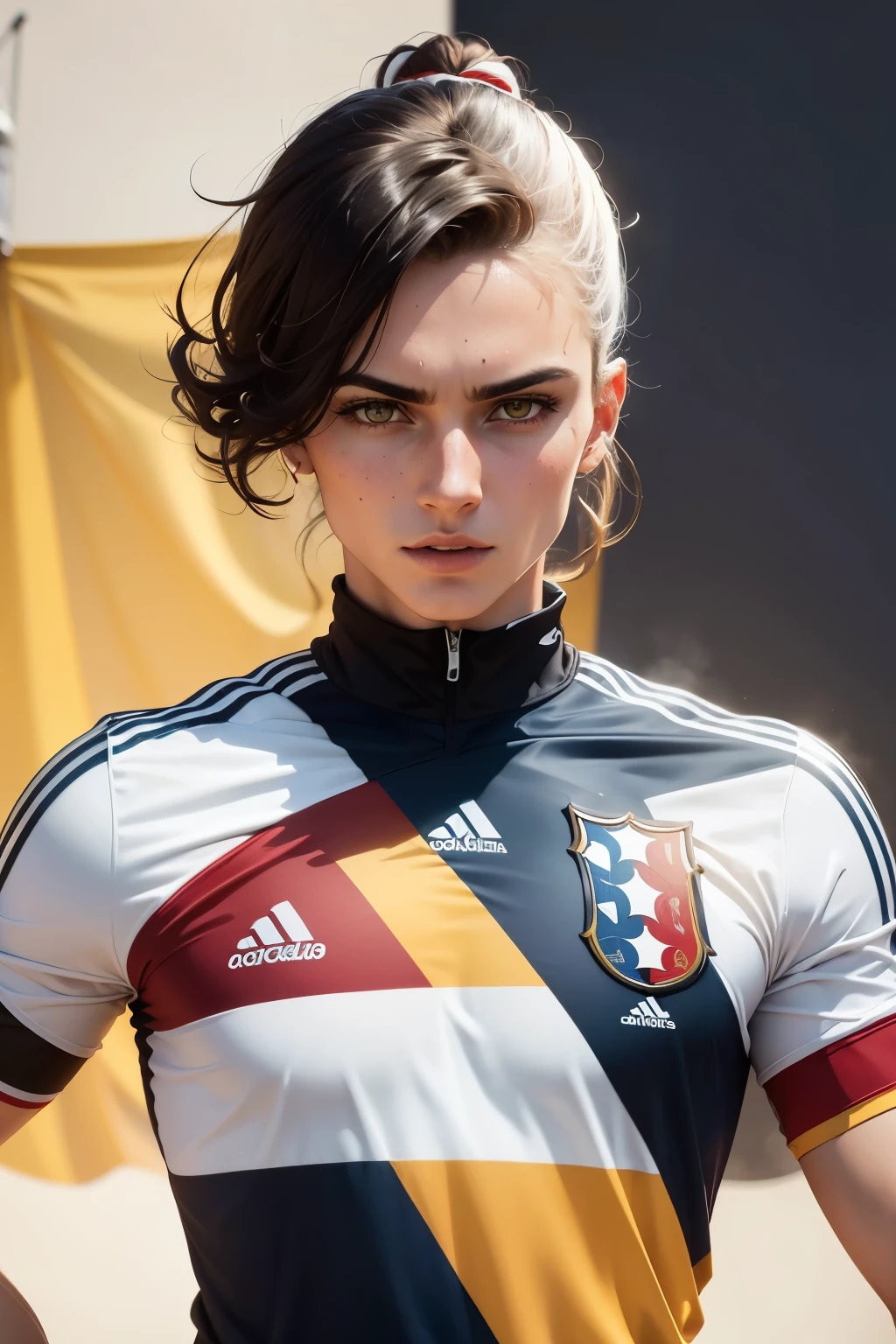 Four Euro 2024 national soccer tops for Portugal, Spain, Italy, and Germany, all from the brand OUPOWER. The jerseys feature the bold, flowing name "OUPOWERPOWER" running across the entire left chest in a sleek, realistic style.
For the Portugal team, the jersey is a rich, vibrant red with subtle, white trim around the neckline and sleeves, evoking the passion and pride of the Portuguese fans. The Spain jersey is a striking yellow, symbolizing the bright sun and warm spirit of the nation, with navy blue accents.
The Italian jersey is a classic blue, reminiscent of the country's iconic flag, with
