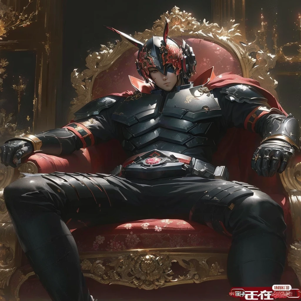 anime art wallpaper 4k, Anime art wallpaper 4 k, anime wallpaper 4k, anime wallpaper 4 k, anime wallpaper 4k,Masterpiece, High quality, best quality, HD, realistic, perfect light, fine texture,Araaf&#39;s image of a man holding a gun on a throne., high fantasy The rider came., Metabaron, The rider came., The rider came. character, Official Judge Dredd fanart, Cyborg Lord, Very detailed fan art, black and red armor, Mandalorian Deadpool, Devil - Spirit, Masinger, Covered entirely with metal armor., The rider came. action pose