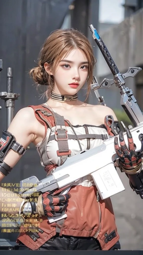 Close-up of girl holding gun