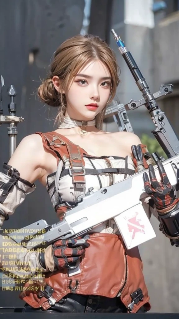 Close-up of girl holding gun