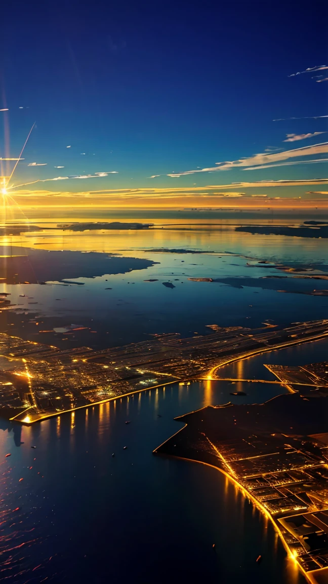 (Ultra-realistic:1.2), High resolution, (Bright colors, High resolution:1.1), (Sharp focus:1.1), (Physically Based Rendering:1.1), Tyndall effect, Colorful lights, (((Light shines through the gaps in the clouds))), Beautiful perspective, Contrasting Shadows, Moving configuration, Realistic scenery, unique configuration, Soft texture, Intricate details, Mysterious atmosphere, An artistic exploration of light and shadow,Golden dazzling light、Sunlight reflecting off the salt lake、A world view that captivates all who see it、