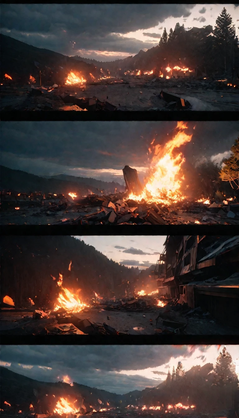 (8K, RAW photos, best quality, masterpiece: 1.4), (((disaster))),Ultra-high resolution, Extremely detailed, light, Close-up of the flame, Spooky ghost, explode, (可怕的explode, Bright flame:1.2), Destructive,Blazing, High-quality shadows, Natural Lighting, (White highlights:1.2), night, cloudy day, (at home:1.2), (Fragmented space:1.2)