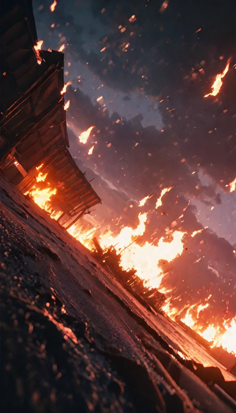 (8K, RAW photos, best quality, masterpiece: 1.4), (((disaster)))，Ultra-high resolution, Extremely detailed, light, Close-up of the flame, Spooky ghost, explode, (可怕的explode, Bright flame:1.2), Destructive,Blazing, High-quality shadows, Natural Lighting, (White highlights:1.2), night, cloudy day, (at home:1.2), (Fragmented space:1.2)