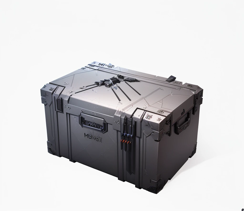 There is a large gray box with a handle, Marmoset Tool Kit render, Marmoset Tool Kit, 4, Unreal Engine4, Tool Kit, 8K, Holographic case display, ( ( Unreal Engine ) ), Marmoset Tool Kit rendered, Role Playing Game Items, ue 5, Unreal Engine5, Loot Boxes, Hard Surface 3D
