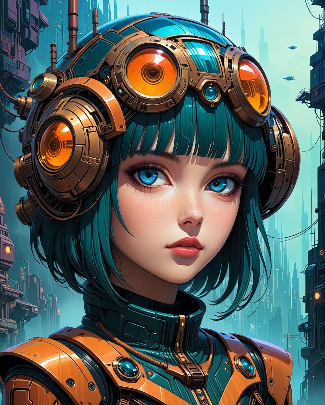 sci-fi , Ricardo Bofill, retrofuturism, Margaret Keane, 1980's Sci-Fi parody movie still portraiture photography, indigenous futurism psychedelic :: in the style of Android Jones and Robert Venosa and Emek :: intricate style of Naoto Hattori Jakub Rozalski, professional ominous concept art, by artgerm and greg rutkowski, an intricate, elegant, highly detailed digital painting, concept art, smooth, sharp focus, illustration, in the style of simon stalenhag, wayne barlowe, and igor kieryluk.