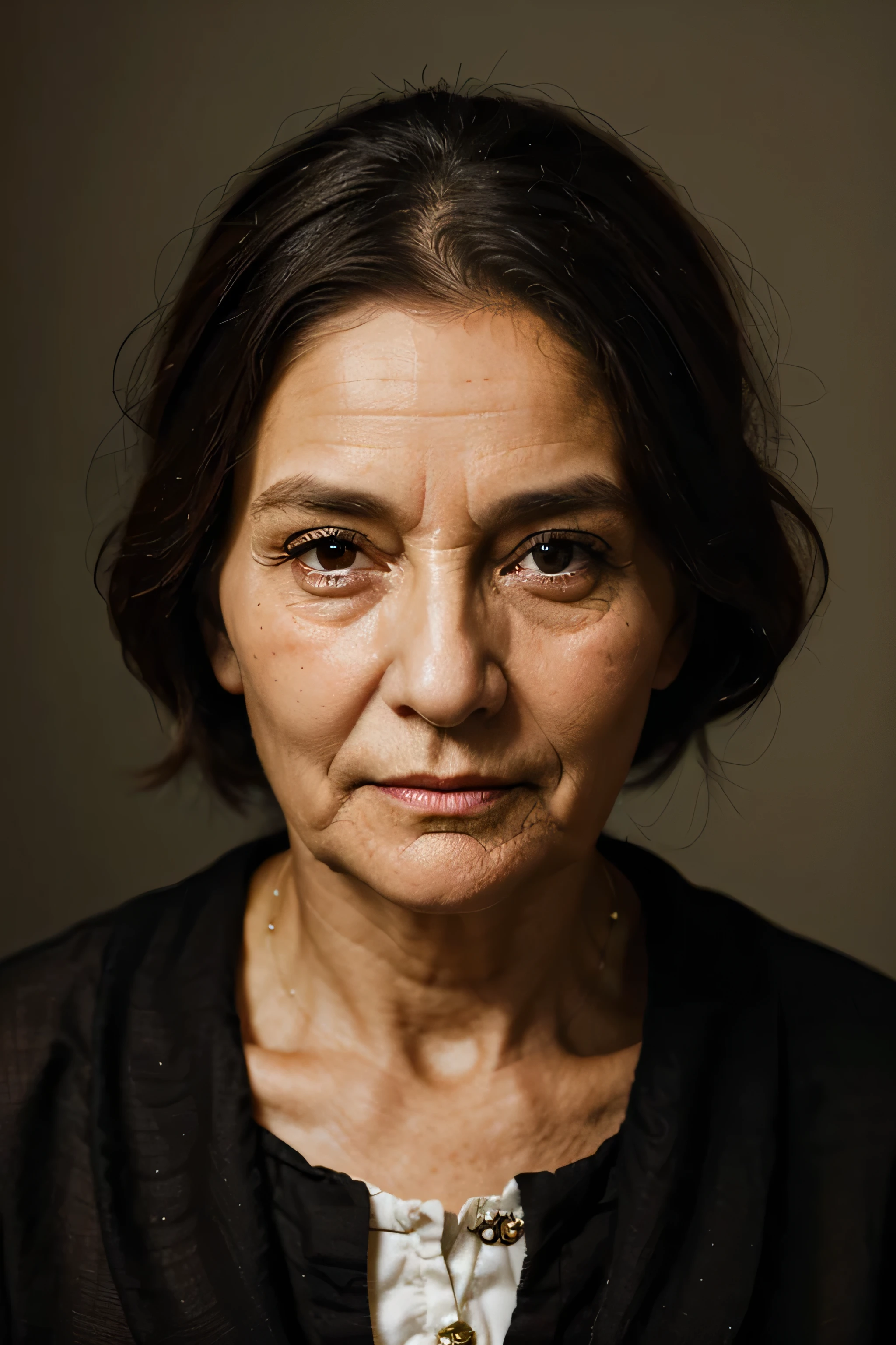 Portrait painting of an old woman's face