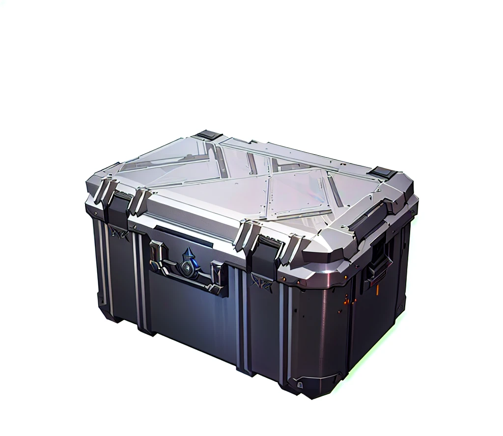 There is a large gray box with a handle, Marmoset Tool Kit render, Marmoset Tool Kit, 4, Unreal Engine4, Tool Kit, 8K, Holographic case display, ( ( Unreal Engine ) ), Marmoset Tool Kit rendered, Role Playing Game Items, ue 5, Unreal Engine5, Loot Boxes, Hard Surface 3D