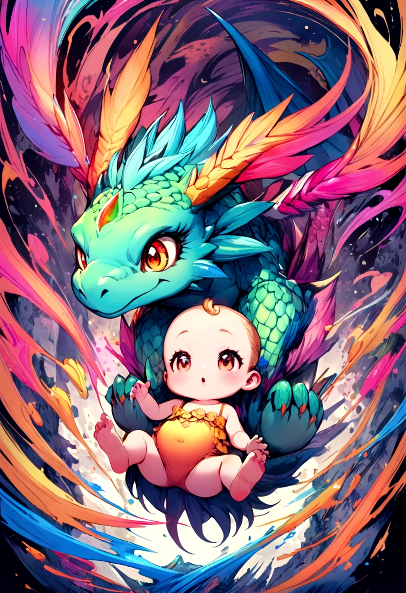 "Mind-blowing cute baby dragon in a metamorphic cataclysm flower egg", Conceptual Art Portrait with 8K Resolution, artgerm, WLOP, dynamic lighting, intrincately detailed,triadic colors, unreal motor 5, volumetric lighting, detailed matte painting, deep color, Fantastic, intricate-detail, opening screen, colors complementary, fantasy concept