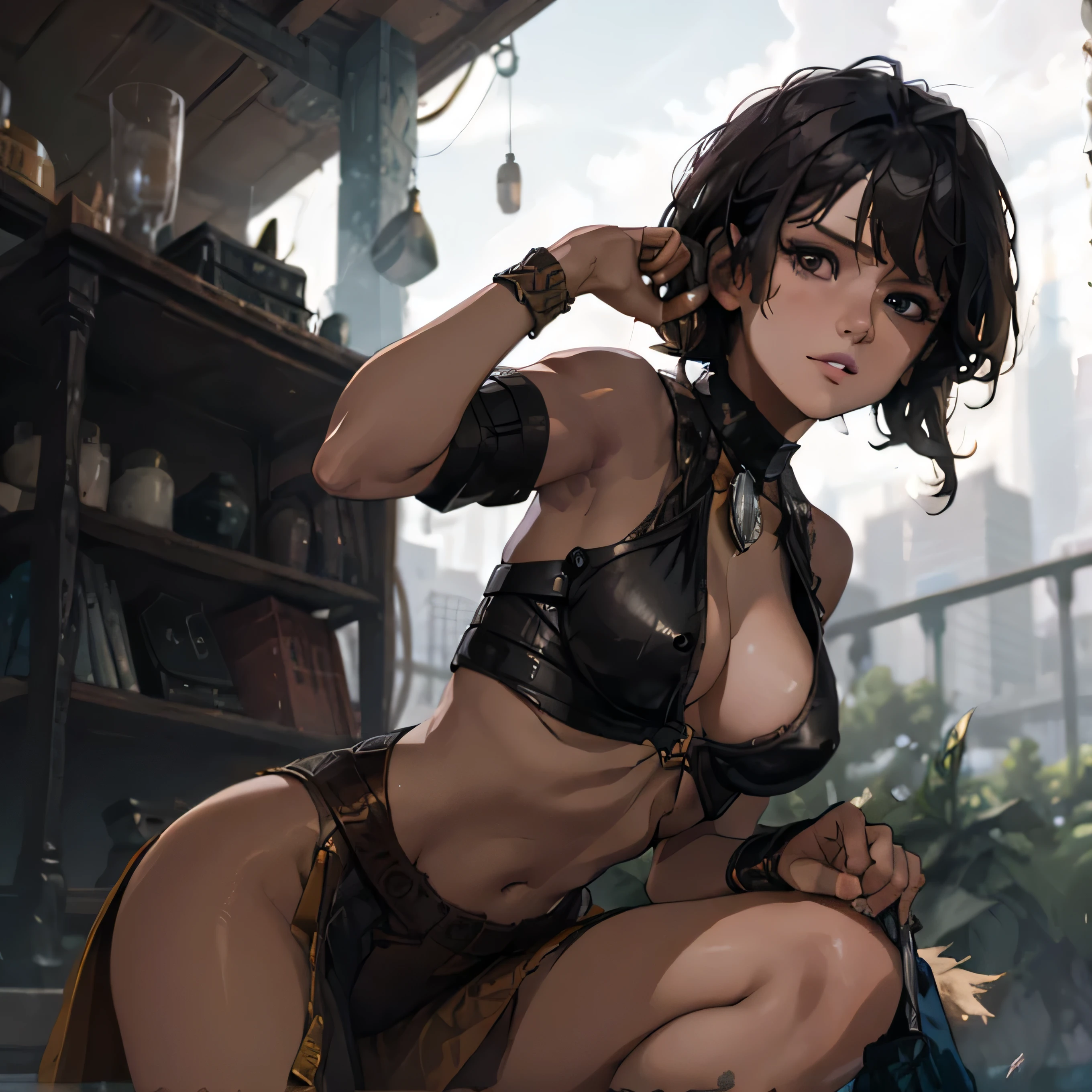 r0s4b3lls, topless, titties out, cheeky, hyper lewd, (overt nudity)2.5, armpits