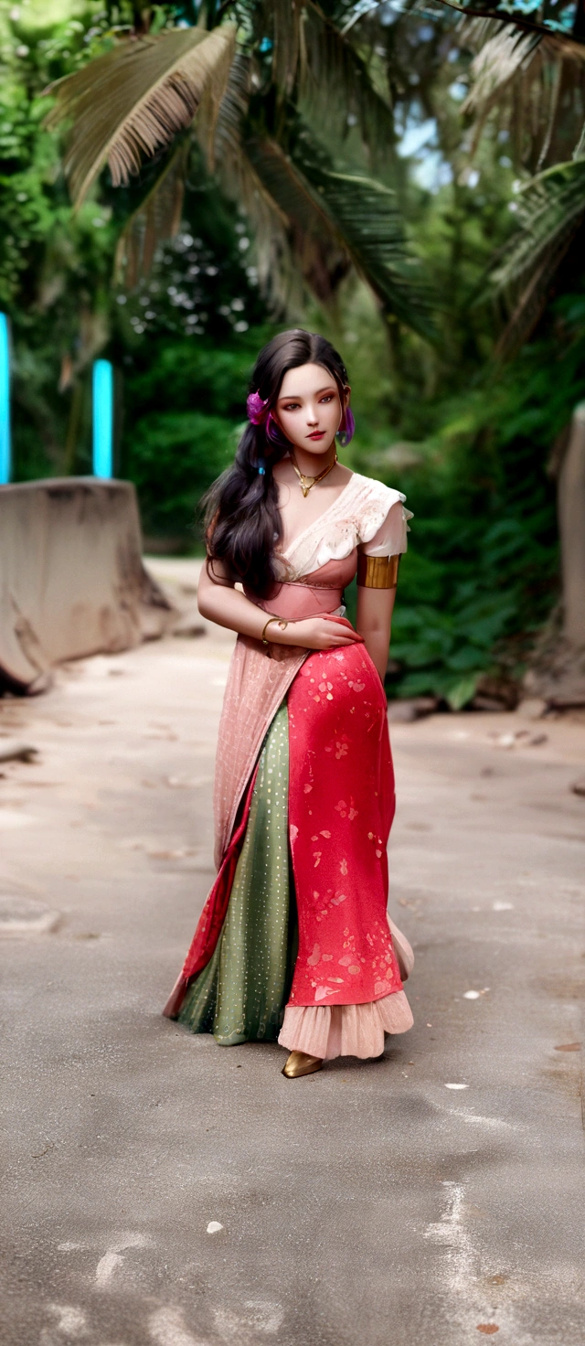 Change background cyberpunk beautiful girl, realistic face Nature background 