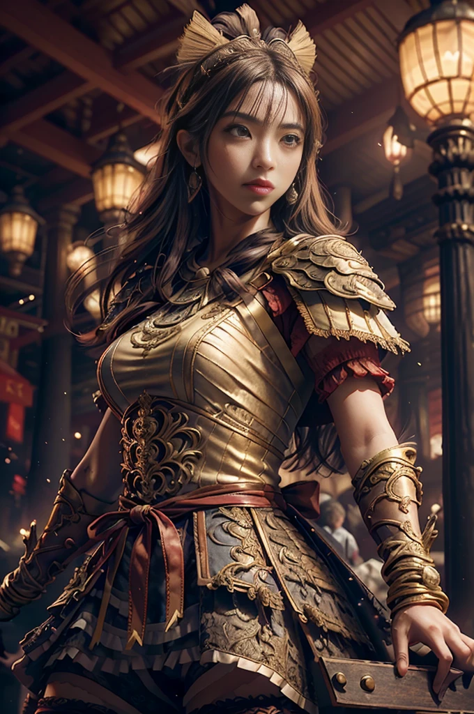 ((tmasterpiece))), (((best qualtiy))), ((ultra - detailed)), (hyper realisitc), (highly detailed CGillustration), cinematric light, realisticlying, extremely beautiful young lady, Light makeup,, Intricate Details EABA, red capelet, ff Tifa,