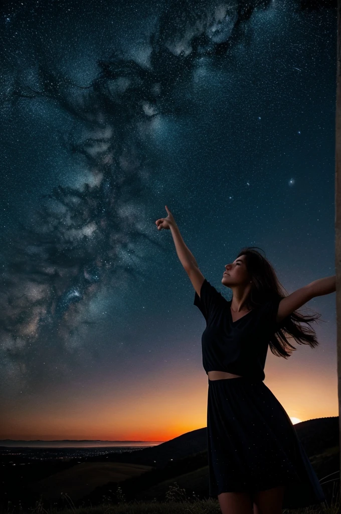 Imagine an image with a dark, starry night transitioning into a beautiful sunrise, symbolizing hope and new beginnings.