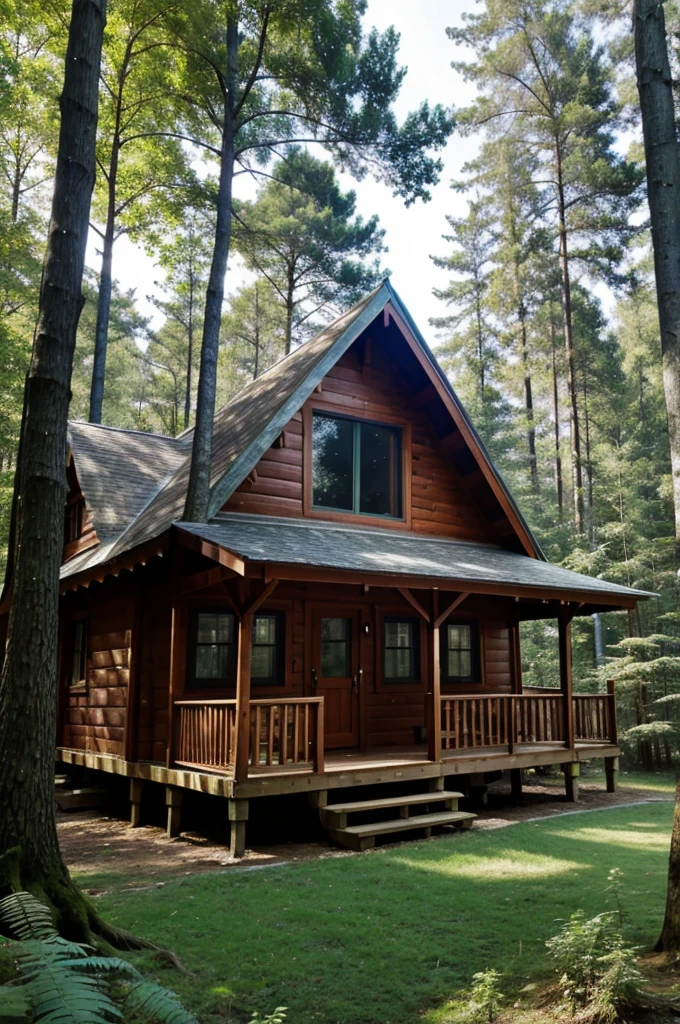 A cottage in the dense forest 